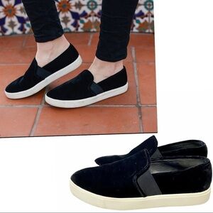 VINCE Black Velvet Platform Fashion Sneakers 7